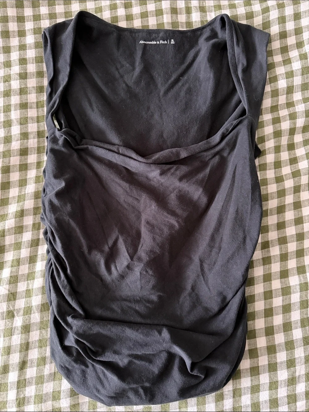 Abercrombie & Fitch Black Ruched Snap-Front Bodysuit - Picture 4 of 4